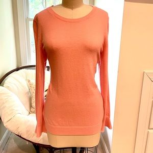 Salmon Pink Cashmere Sweater (Flute Cuff Detail)